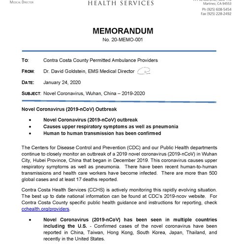 Contra Costa Memo