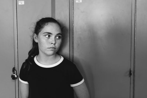 Young girl looking sad