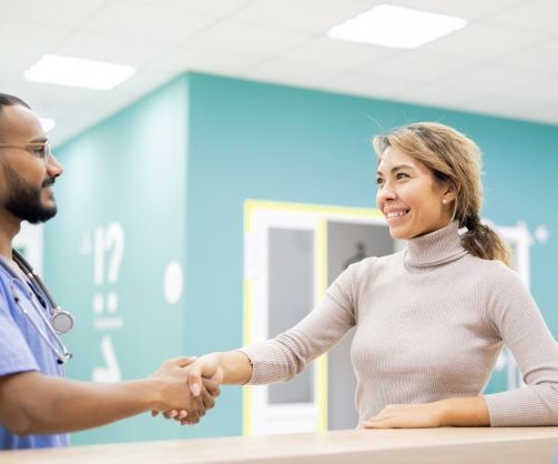 Clinicians handshake smaller