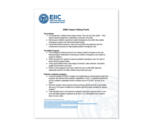 EMSC talking points screenshot