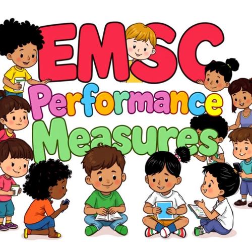 Here are the images depicting children engaging in activities related to EMSC Performance Measures, with the words _Performance Measures_ displayed prominently in colorful lettering. Please take a look!