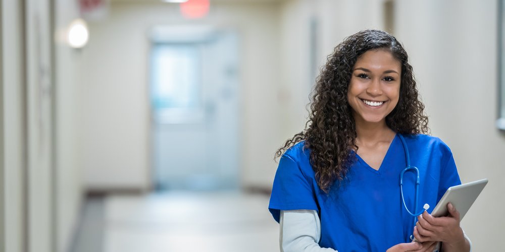 Nurse with tablet