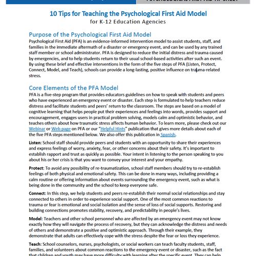 REMS: Psychological First Aid