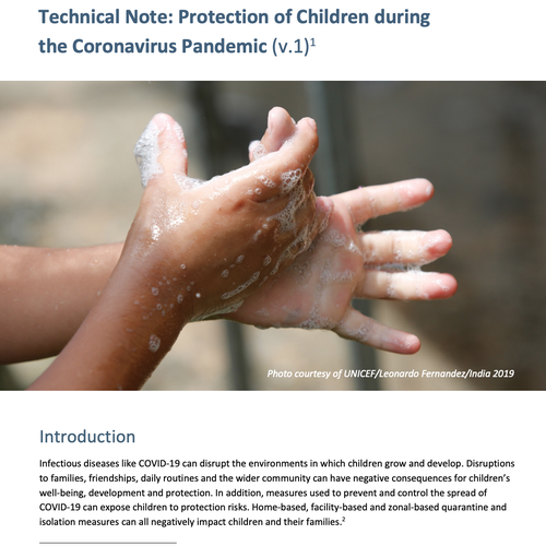 UNICEF: Protection of Children during the Coronavirus Pandemic