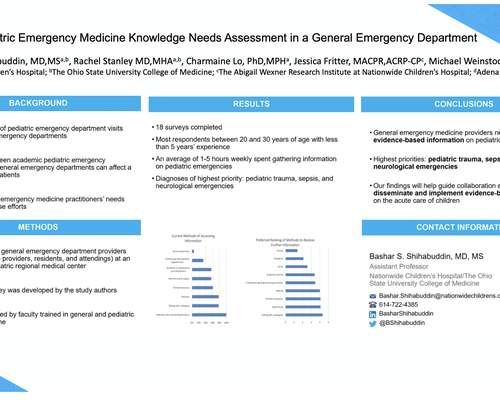 A Pilot Pediatric Emergency Medicine Knowledge Needs Assessment in a General Emergency Department
