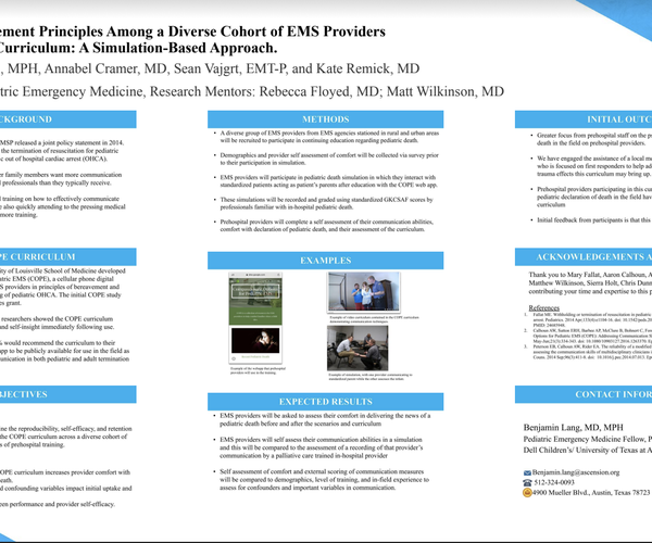 Uptake of Bereavement Principles Among a Diverse Cohort of EMS Providers Using the COPE Curriculum:  A Simulation-Based Approach