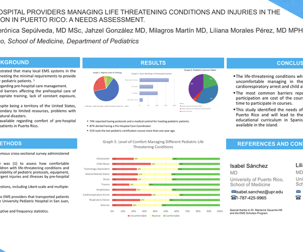 Comfort of Pre-Hospital Providers Managing Life Threatening Conditions and Injuries in the Pediatric Population in Puerto Rico: A Needs Assessment