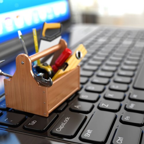 Pediatric toolkit on keyboard