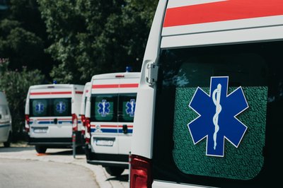 ambulances parked