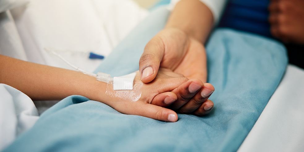 Child in hospital bed