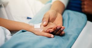 Child in hospital bed